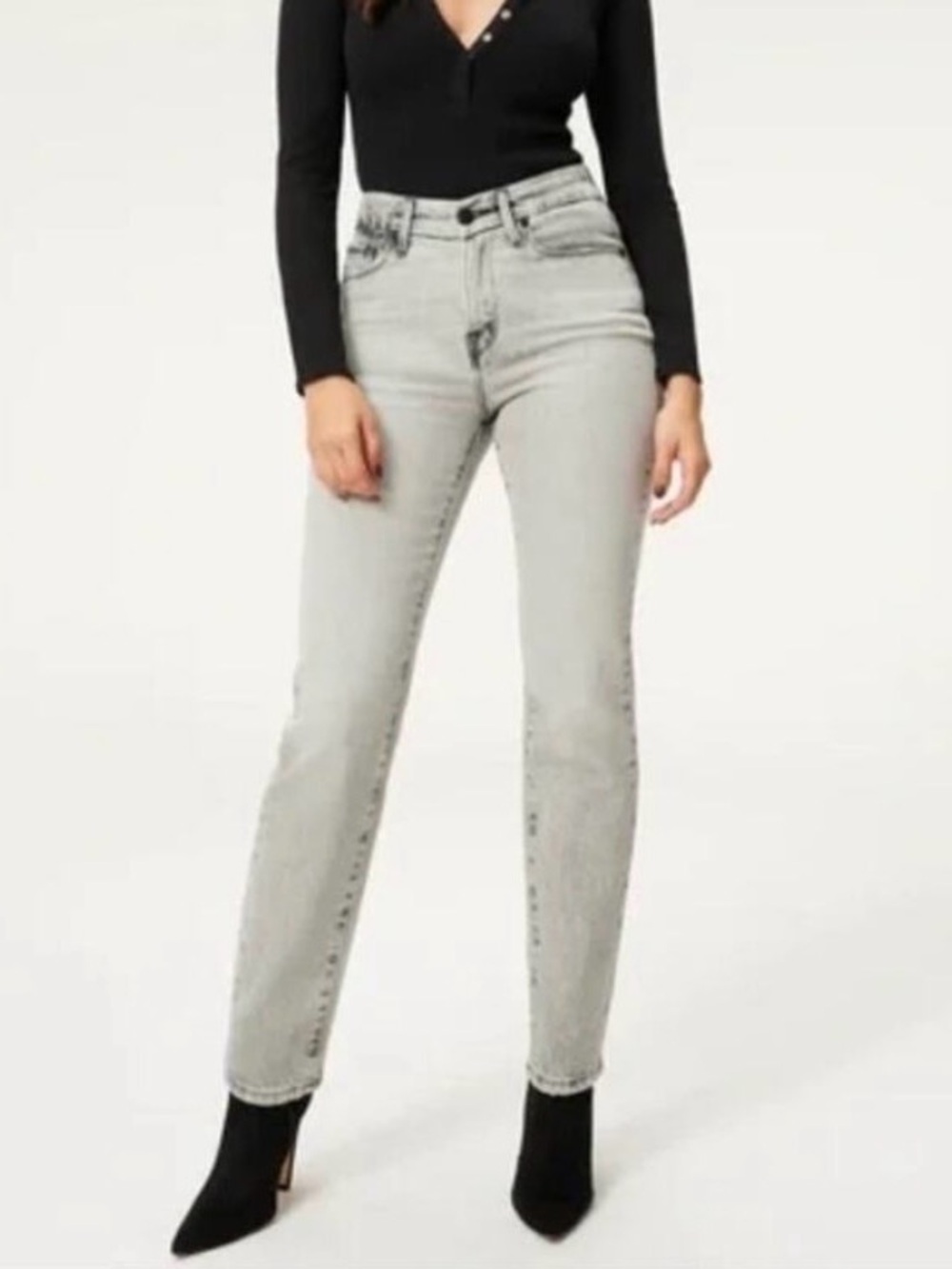 Good American Good Classic Jeans - Light Gray Wash